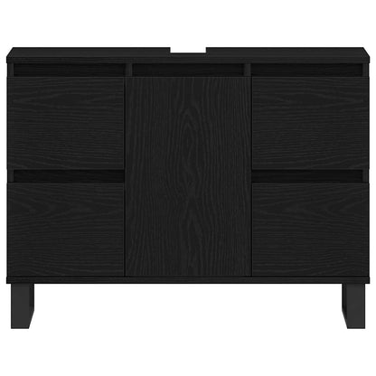 Badezimmer Schrank Schwarze Eiche 80 x 33 x 60 cm Holzwerkstoff