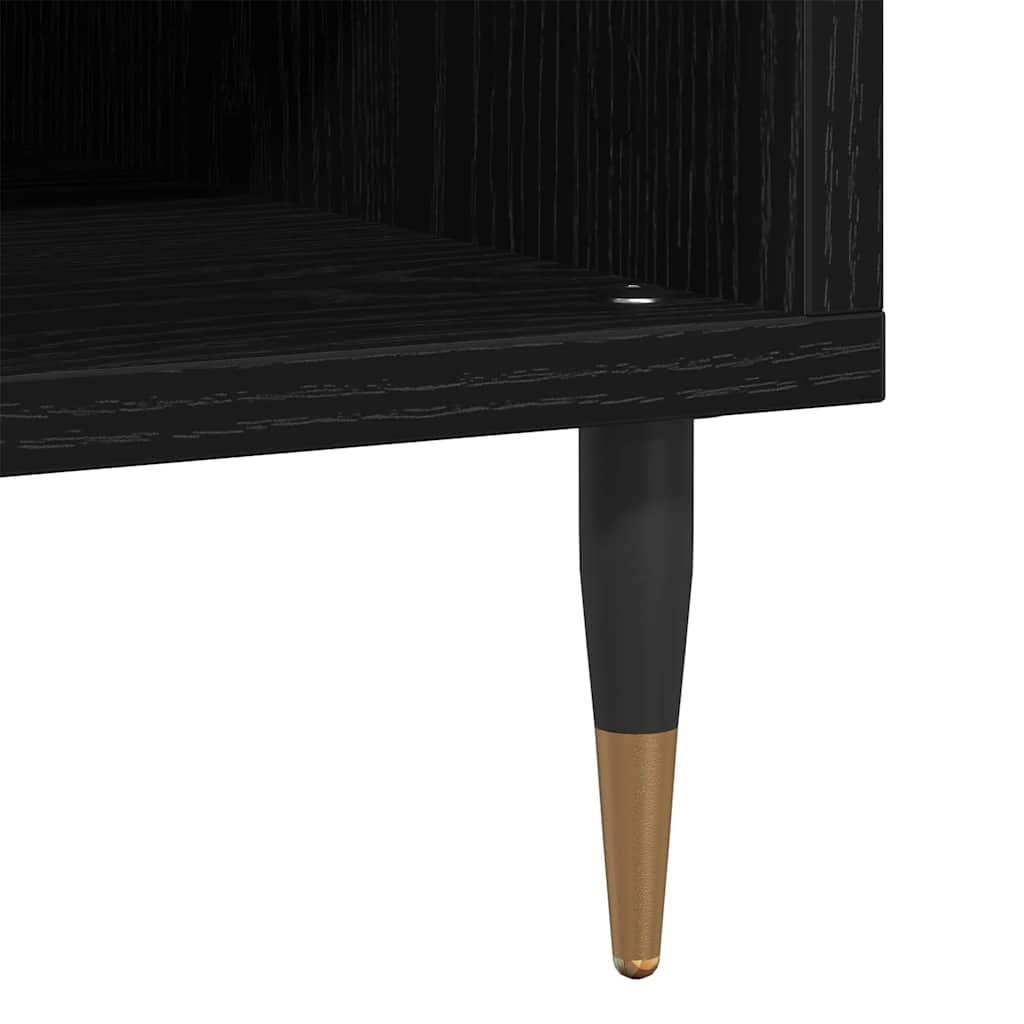 Schallplattenschrank mit Regal Schwarze Eiche 85 x 38 x 48 cm