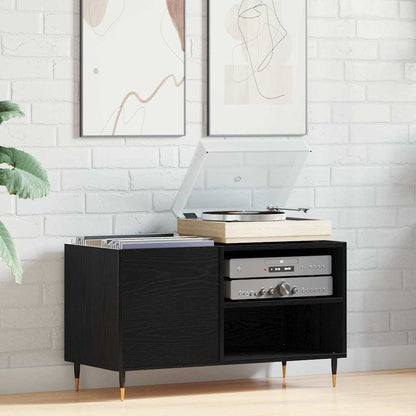 Schallplattenschrank mit Regal Schwarze Eiche 85 x 38 x 48 cm