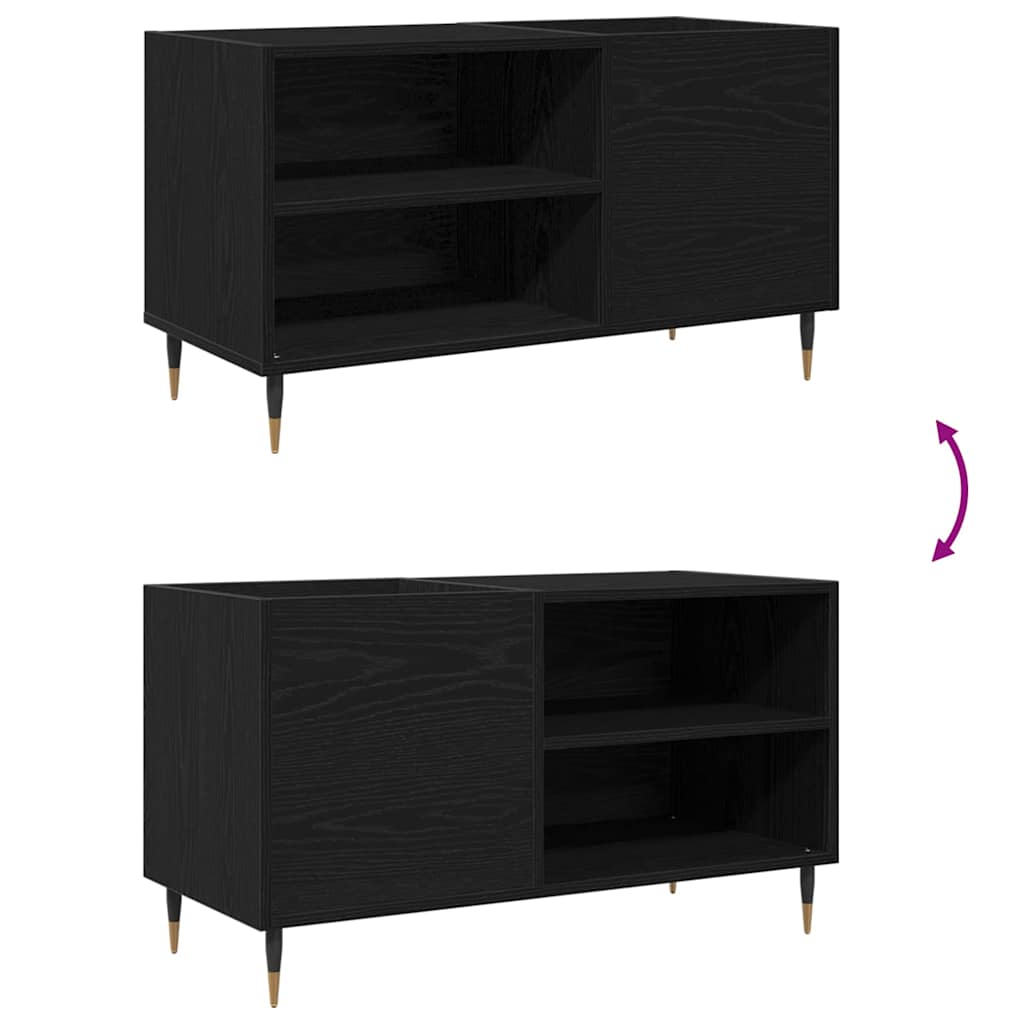 Schallplattenschrank mit Regal Schwarze Eiche 85 x 38 x 48 cm