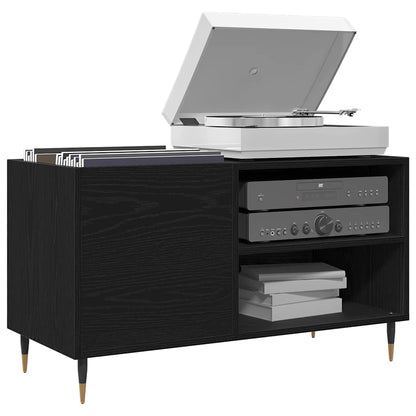 Schallplattenschrank mit Regal Schwarze Eiche 85 x 38 x 48 cm