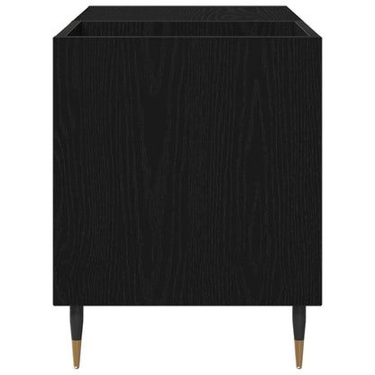 Schallplattenschrank mit Regal Schwarze Eiche 85 x 38 x 48 cm