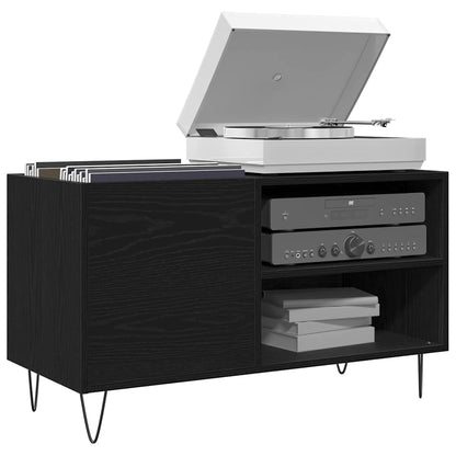 Schallplattenschrank mit Regal Schwarze Eiche 85 x 38 x 48 cm