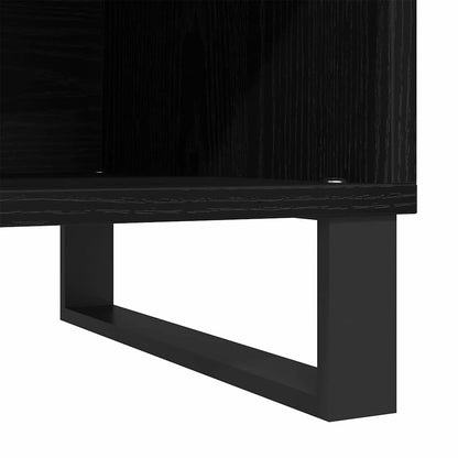 Schallplattenschrank mit Regal Schwarze Eiche 85 x 38 x 48 cm