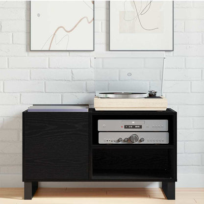 Schallplattenschrank mit Regal Schwarze Eiche 85 x 38 x 48 cm