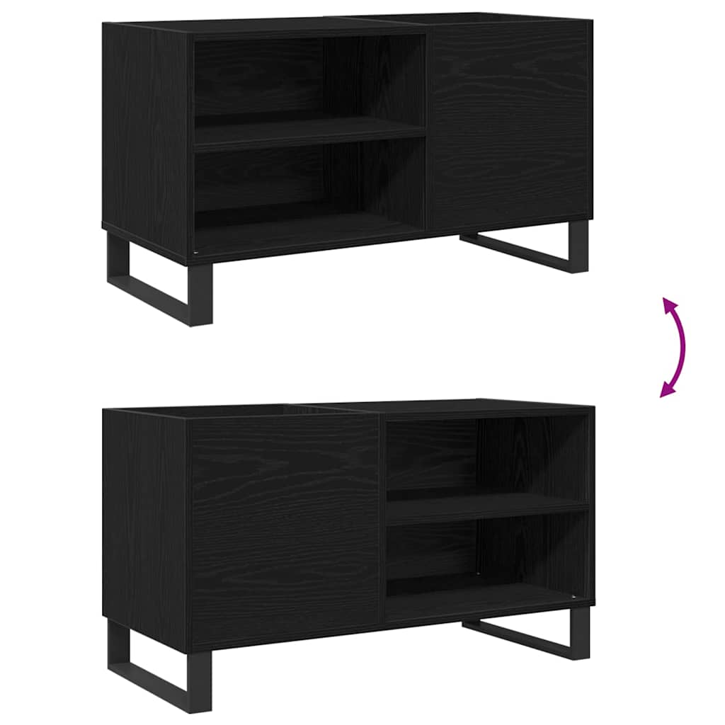 Schallplattenschrank mit Regal Schwarze Eiche 85 x 38 x 48 cm