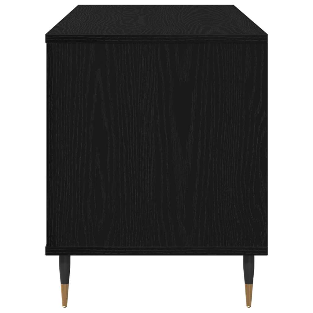 Schallplattenschrank mit Regal Schwarze Eiche 100 x 38 x 48 cm
