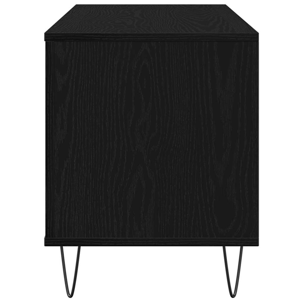 Schallplattenschrank mit Regal Schwarze Eiche 100 x 38 x 48 cm