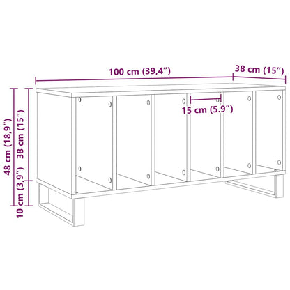 Schallplattenschrank Altholz 100 x 38 x 48 cm Holzwerkstoff