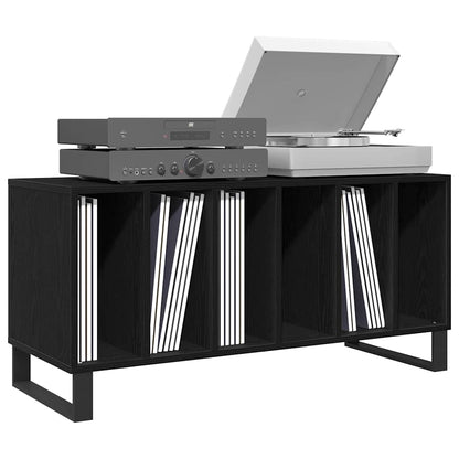 Schallplattenschrank mit Regal Schwarze Eiche 100 x 38 x 48 cm