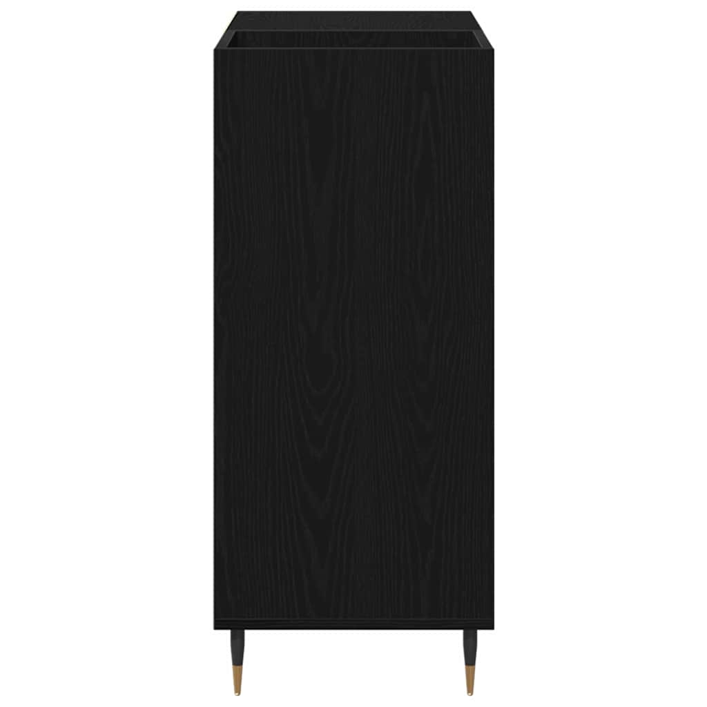 Schallplattenschrank mit Regal Schwarze Eiche 85 x 38 x 89 cm