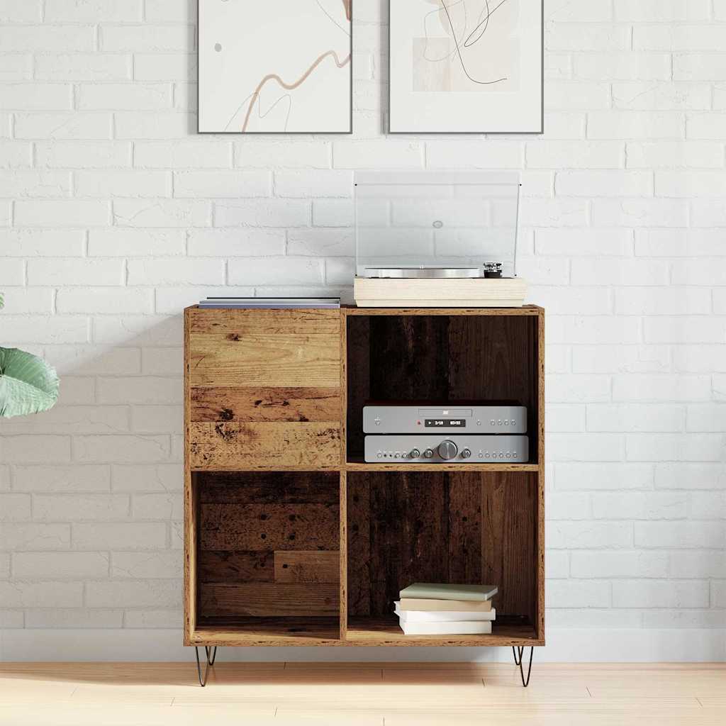 Schallplattenschrank Eiche handwerklich 85 x 38 x 89 cm