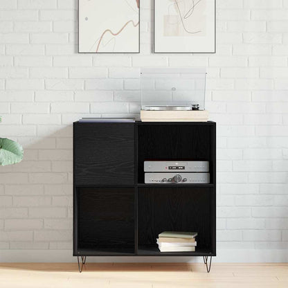 Schallplattenschrank mit Regal Schwarze Eiche 85 x 38 x 89 cm