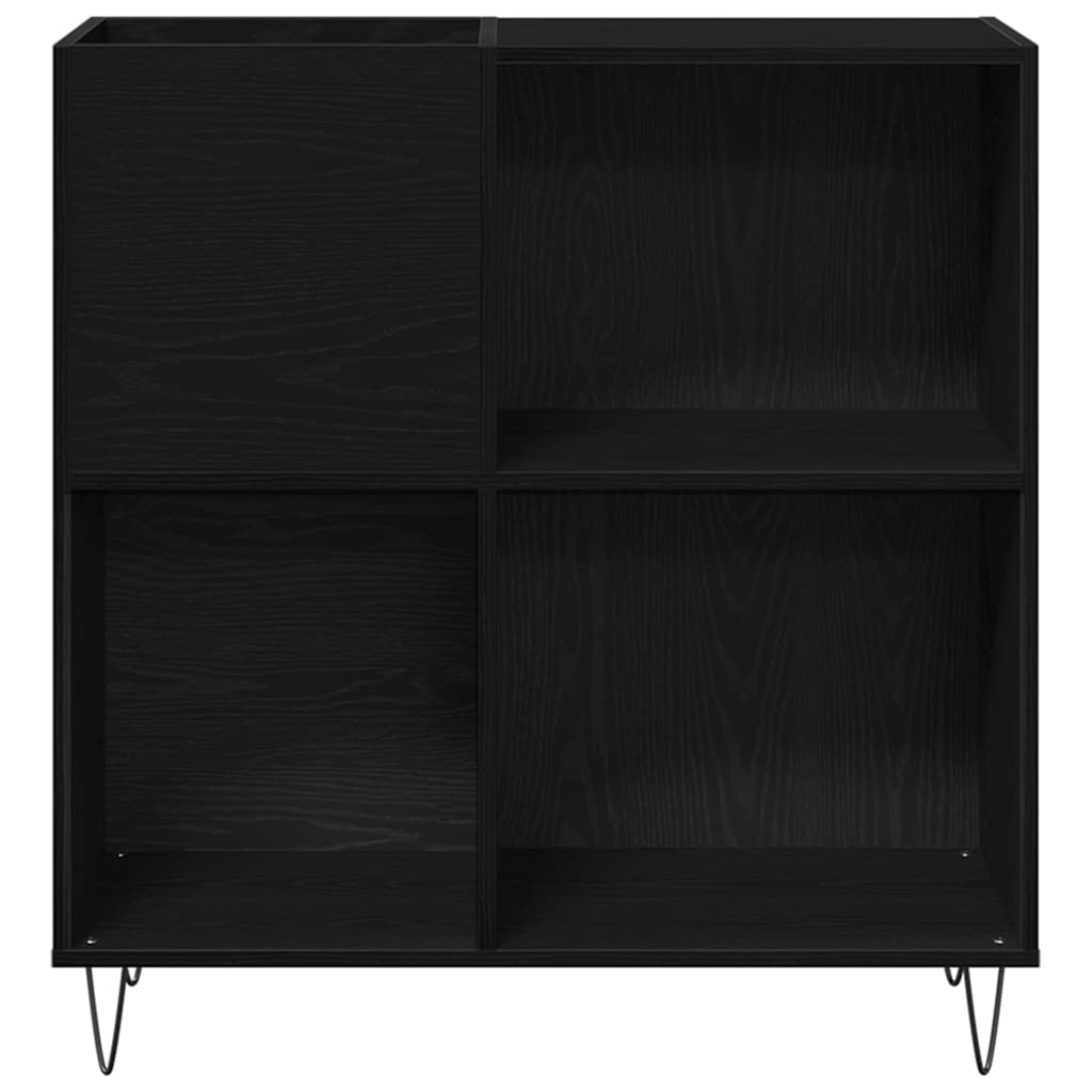 Schallplattenschrank mit Regal Schwarze Eiche 85 x 38 x 89 cm