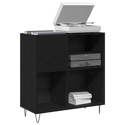 Schallplattenschrank mit Regal Schwarze Eiche 85 x 38 x 89 cm