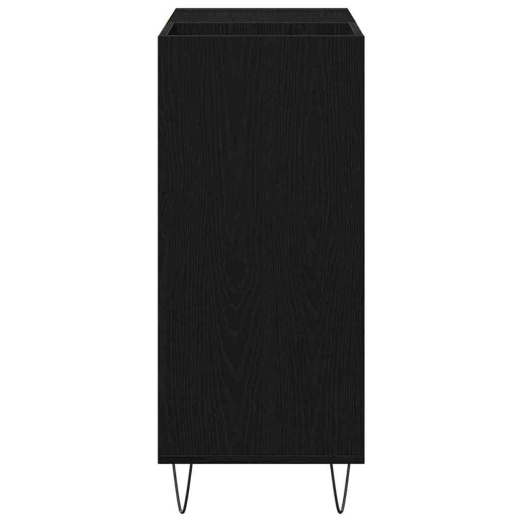 Schallplattenschrank mit Regal Schwarze Eiche 85 x 38 x 89 cm