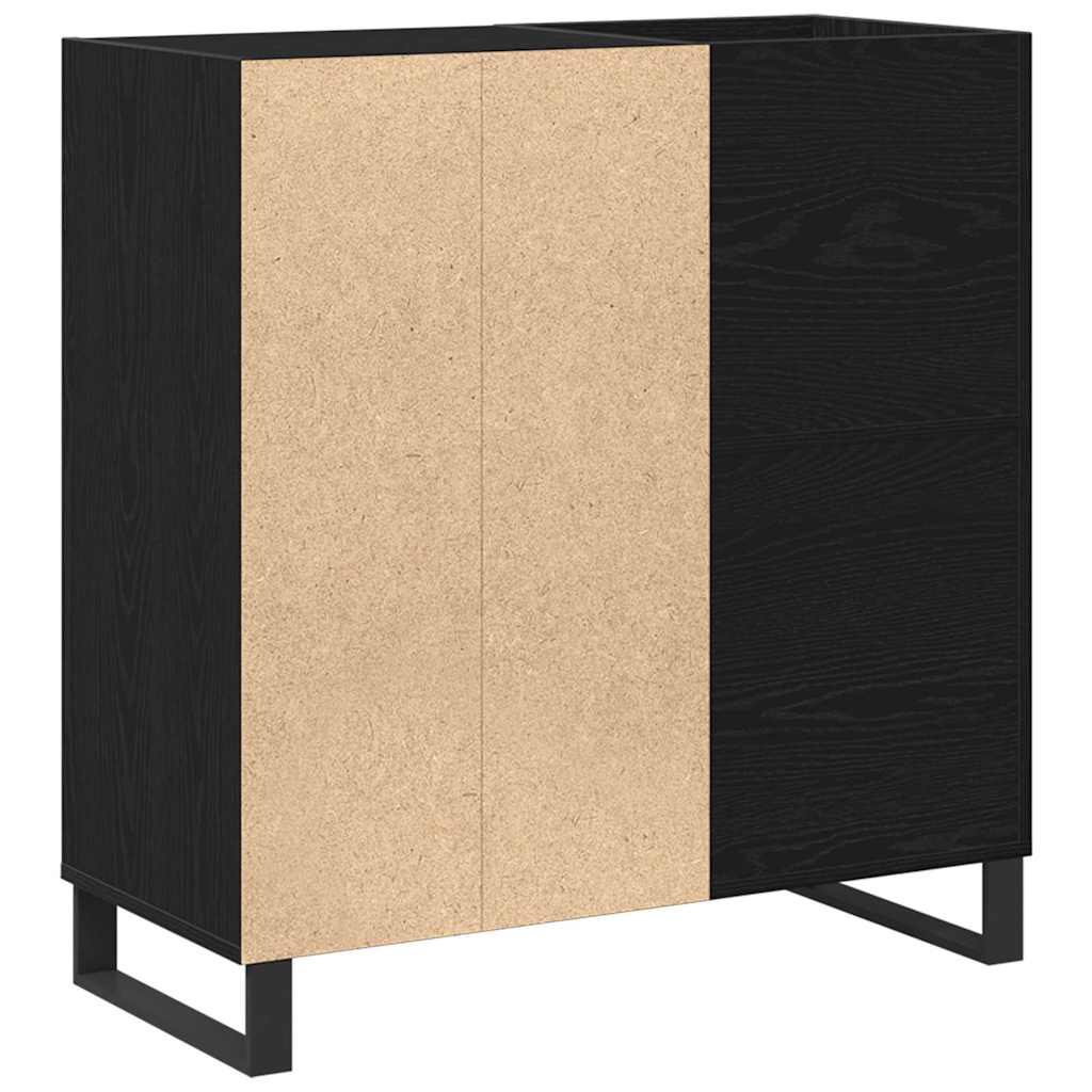 Schallplattenschrank Schwarz Eichen-Optik 85 x 38 x 89 cm
