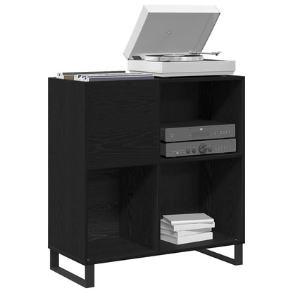 Schallplattenschrank Schwarz Eichen-Optik 85 x 38 x 89 cm