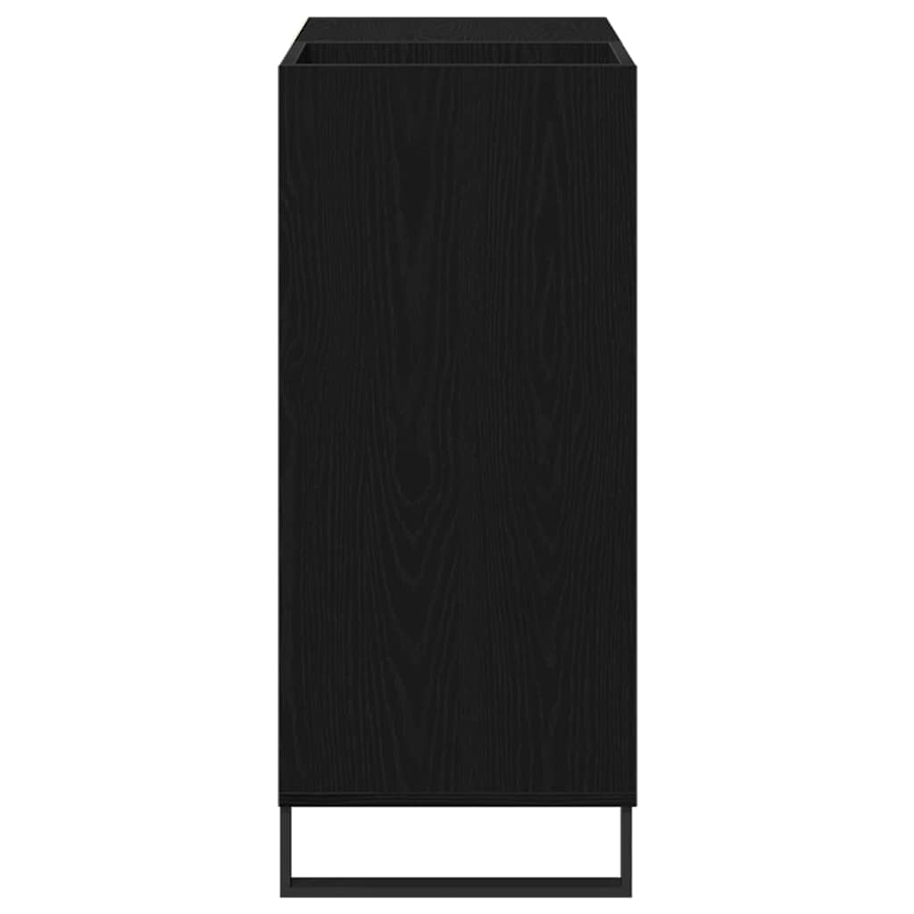 Schallplattenschrank Schwarz Eichen-Optik 85 x 38 x 89 cm