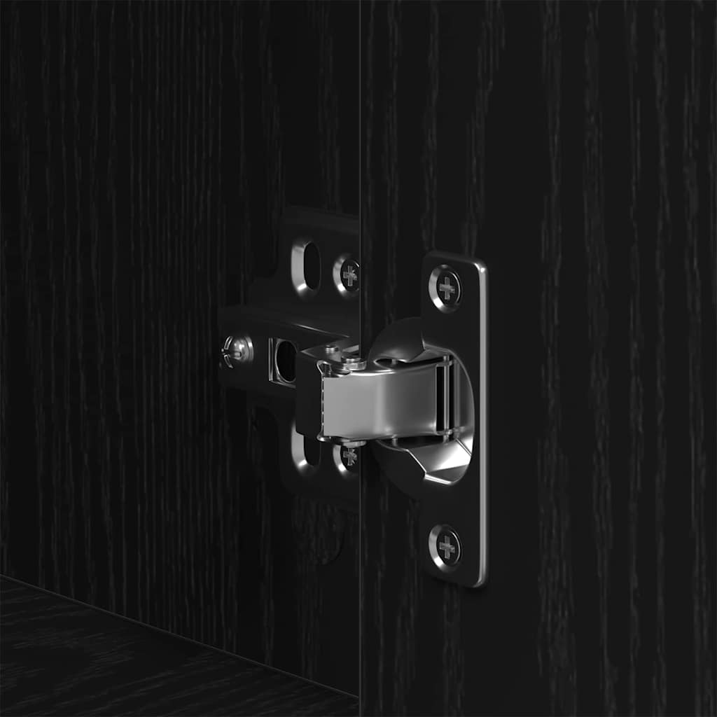 Nachttisch 2 pcs Schwarz Eichen-Optik 41 x 31 x 80 cm