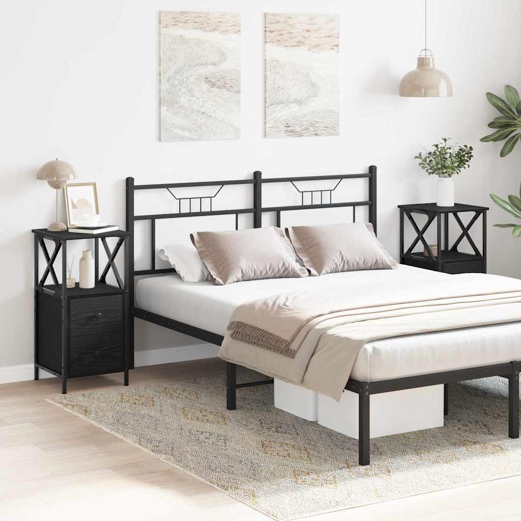 Nachttisch 2 pcs Schwarze Eiche 34 x 35.5 x 70 cm