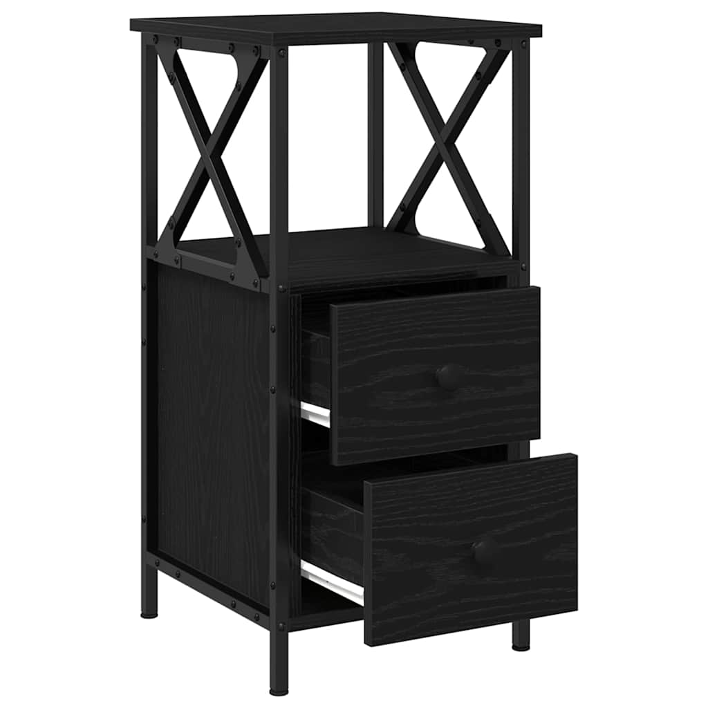 Nachttisch 2 pcs Schwarze Eiche 34 x 35.5 x 70 cm