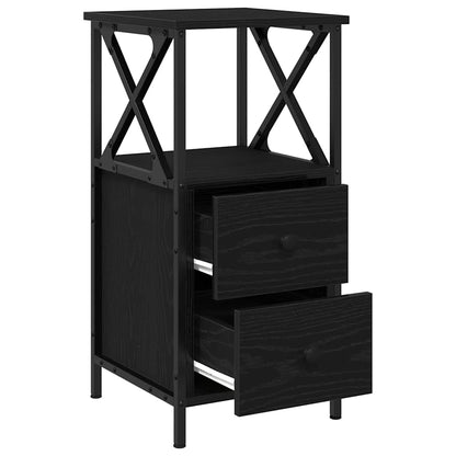 Nachttisch 2 pcs Schwarze Eiche 34 x 35.5 x 70 cm