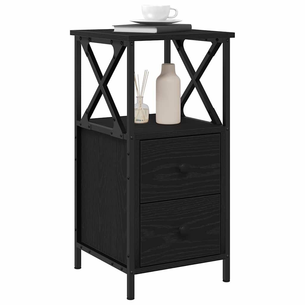 Nachttisch 2 pcs Schwarze Eiche 34 x 35.5 x 70 cm
