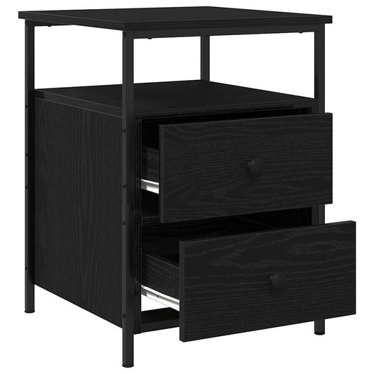 Nachttisch mit Schubladen Schwarze Eiche 44 x 45 x 60 cm