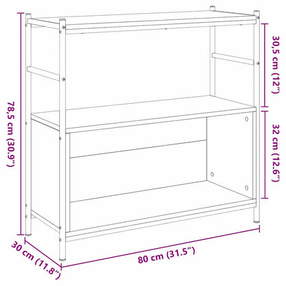 Regal Eiche handwerklich 80 x 30 x 78.5 cm Holzwerkstoff
