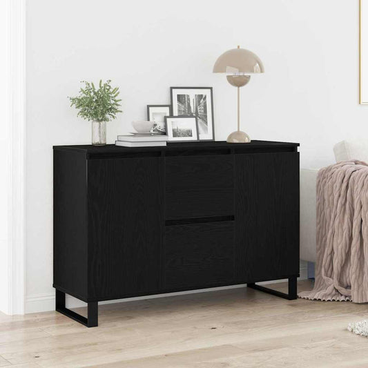 Sideboard Schwarz Eiche 104x35x70 cm Ingenieurholz