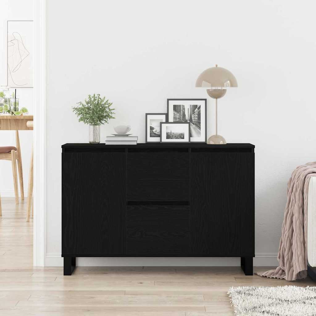 Sideboard Schwarz Eiche 104x35x70 cm Ingenieurholz