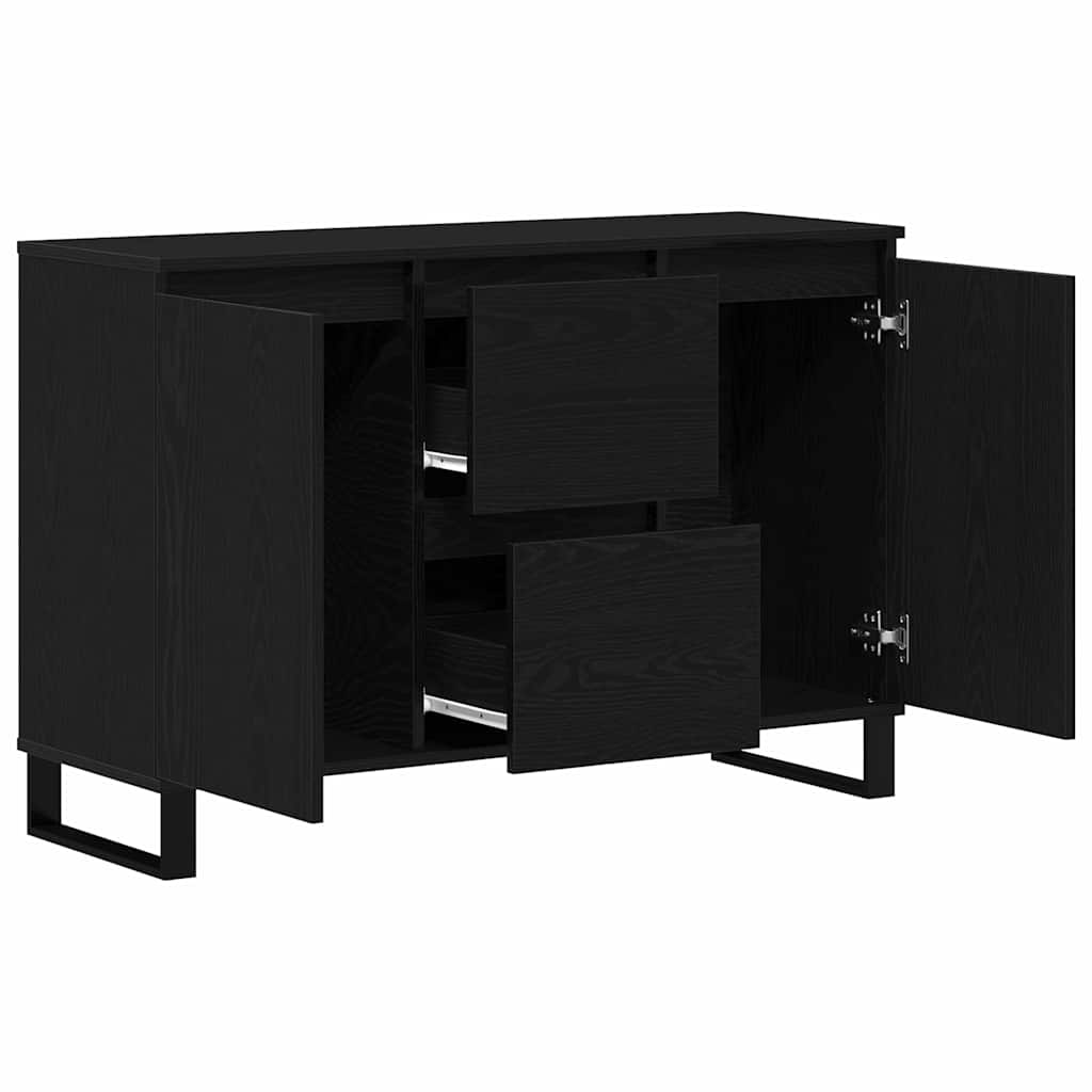 Sideboard Schwarz Eiche 104x35x70 cm Ingenieurholz