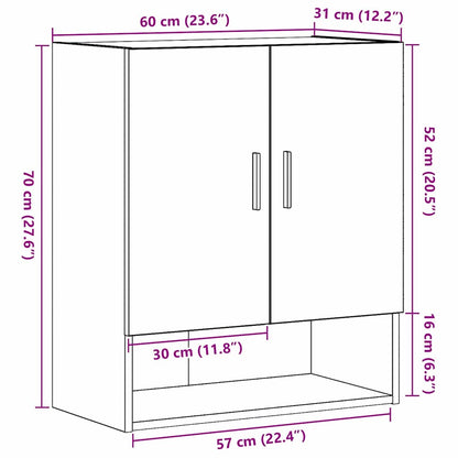 Wandschrank Schwarze Eiche 60 x 31 x 70 cm Holzwerkstoff