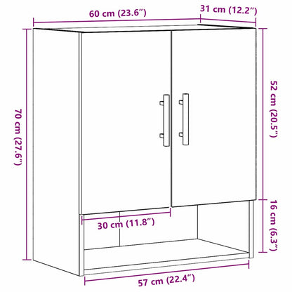 Wandschrank Schwarze Eiche 60 x 31 x 70 cm Holzwerkstoff