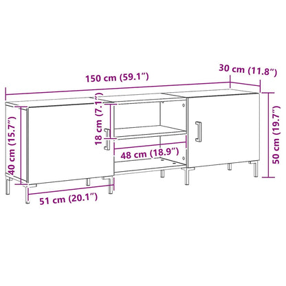 TV-Schränk Schwarze Eiche 150 x 30 x 50 cm Holzwerkstoff