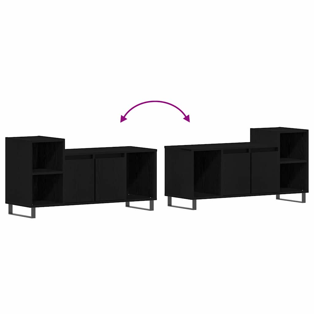 TV-Schrankset Schwarz Eichen-Optik 100 x 35 x 55 cm