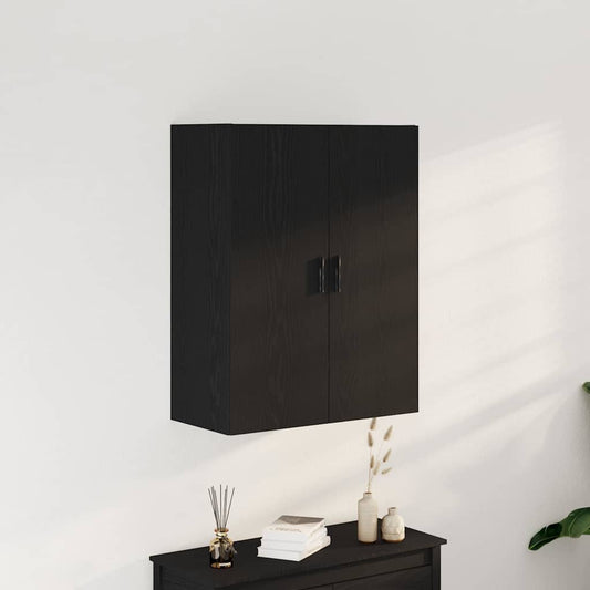 Wandmontierter Schrank Schwarze Eiche 69,5 x 34 x 180 cm