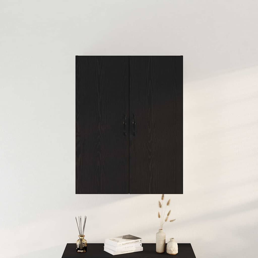 Wandmontierter Schrank Schwarze Eiche 69,5 x 34 x 180 cm