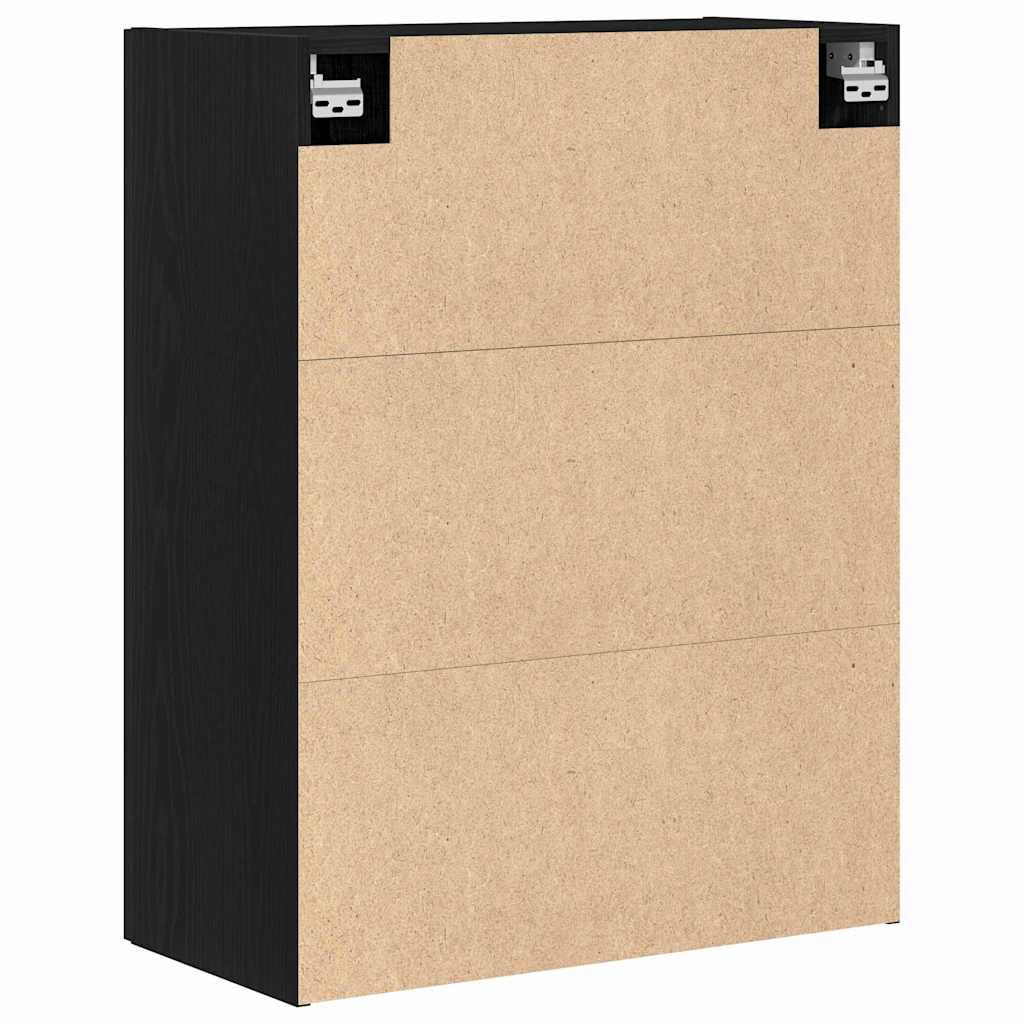 Wandmontierter Schrank Schwarze Eiche 69,5 x 34 x 180 cm