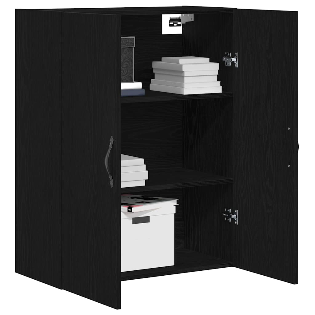 Wandmontierter Schrank Schwarze Eiche 69,5 x 34 x 180 cm