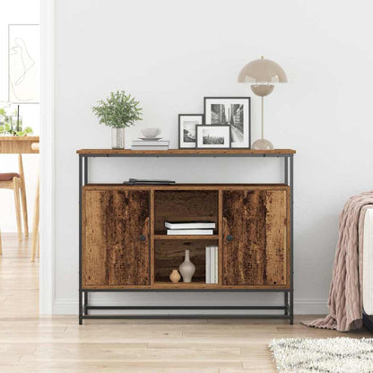 Sideboard Alteiche 100x35x80 cm Ingenieurholz und Stahl