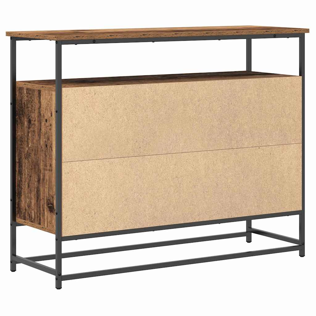 Sideboard Alteiche 100x35x80 cm Ingenieurholz und Stahl
