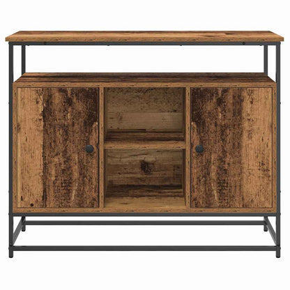 Sideboard Alteiche 100x35x80 cm Ingenieurholz und Stahl