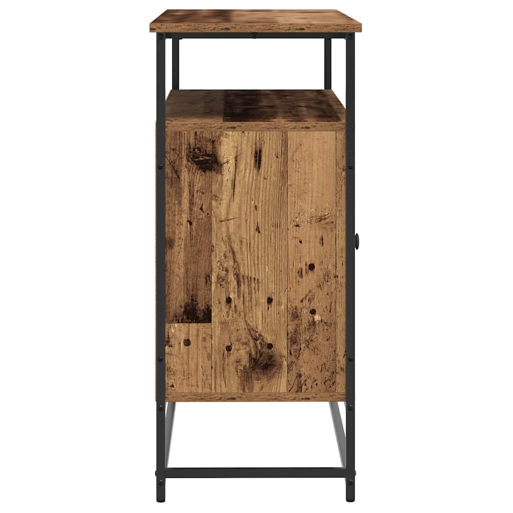 Sideboard Alteiche 100x35x80 cm Ingenieurholz und Stahl