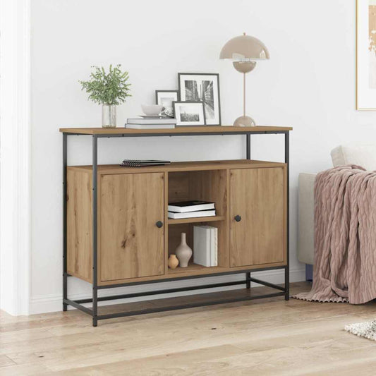 Sideboard Artisan Eiche 100x35x80 cm Ingenieurholz und Stahl