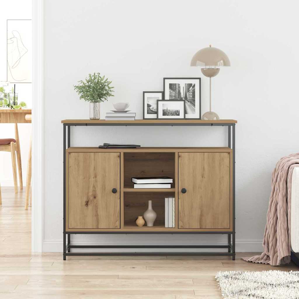 Sideboard Artisan Eiche 100x35x80 cm Ingenieurholz und Stahl