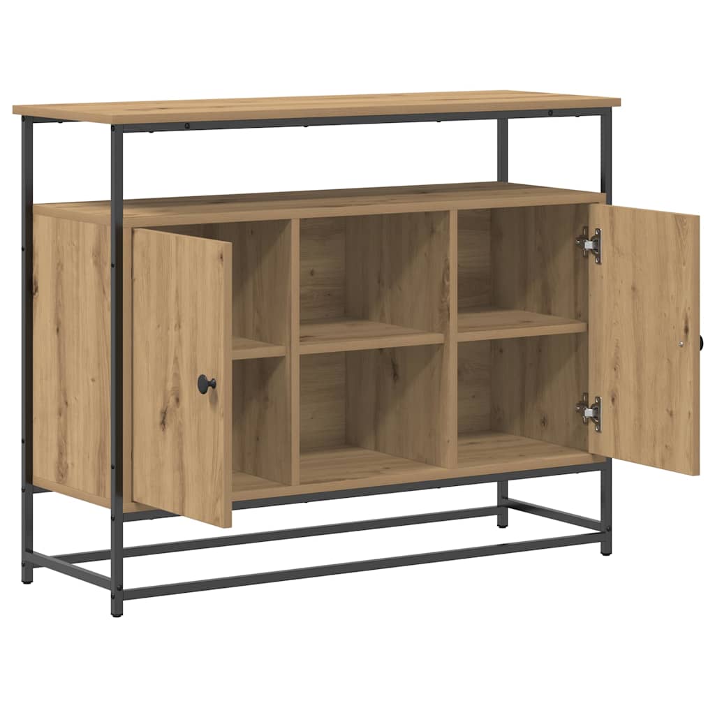 Sideboard Artisan Eiche 100x35x80 cm Ingenieurholz und Stahl