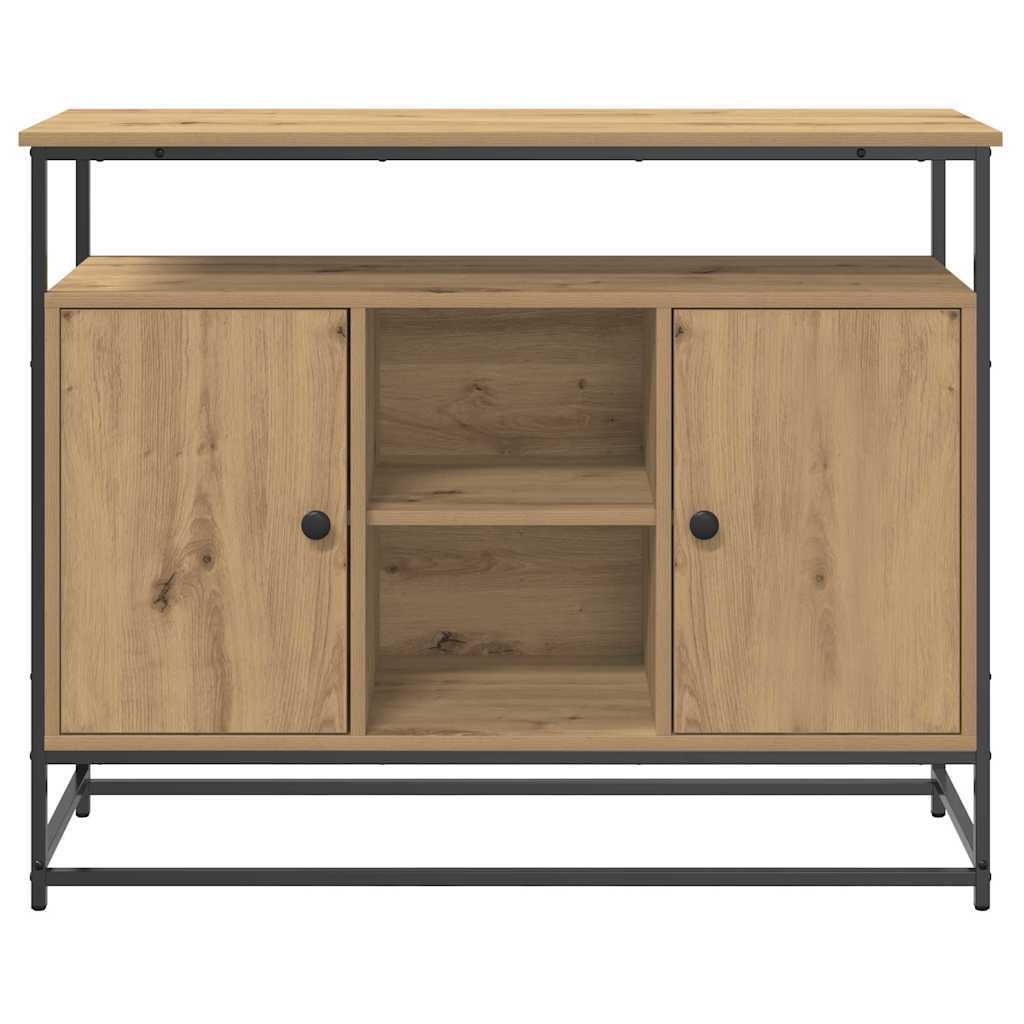 Sideboard Artisan Eiche 100x35x80 cm Ingenieurholz und Stahl