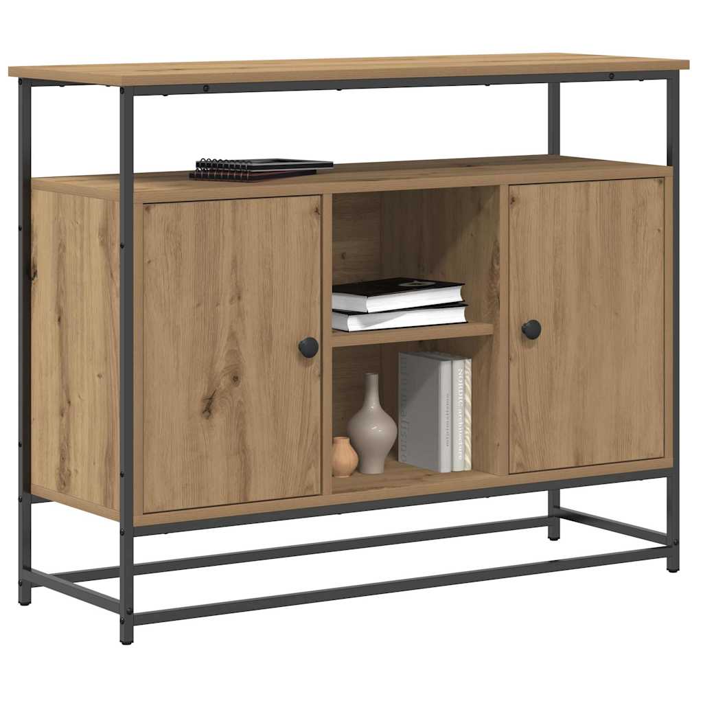 Sideboard Artisan Eiche 100x35x80 cm Ingenieurholz und Stahl
